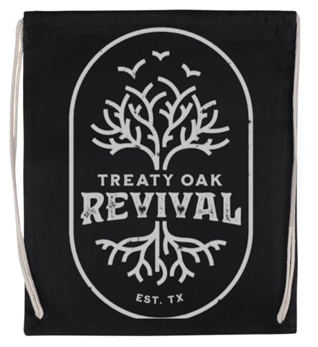 Treaty Oak Revival Unisex-Sporttasche, Schwarz, Umweltfreundlicher Sack von Kwantees