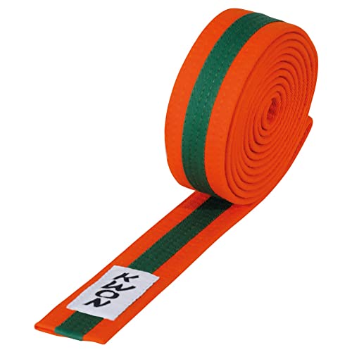 Budogürtel Judo mehrfarbig, versch. Längen (orange/grün/orange, 240) von Kwon