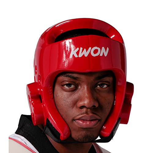 KWON® Taekwondo Kopfschutz 40061 PU CE rot WTF Kopfschützer - S von Kwon