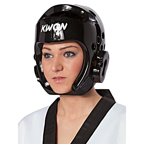 KWON® Taekwondo Kopfschutz 40064 PU CE Schwarz WTF Kopfschützer - M von Kwon