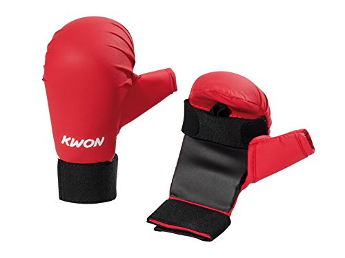 KWON Karate Handschutz - mit Daumenschlaufe CE S rot von Kwon
