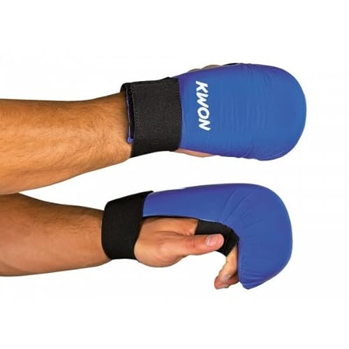 KWON Karate Handschutz - ohne Daumenschlaufe CE S blau von Kwon