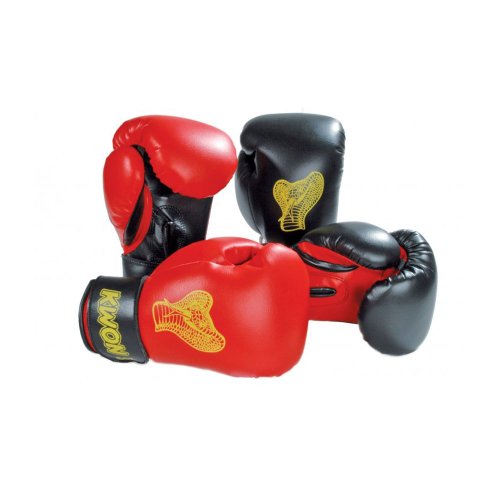Kinder Boxhandschuhe Cobra 6oz, in 2 Farben (schwarz/rot, 6 oz) von Kwon