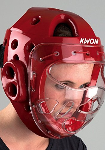 Kopfschutz KSL mit Visier CE (rot, M) von Kwon