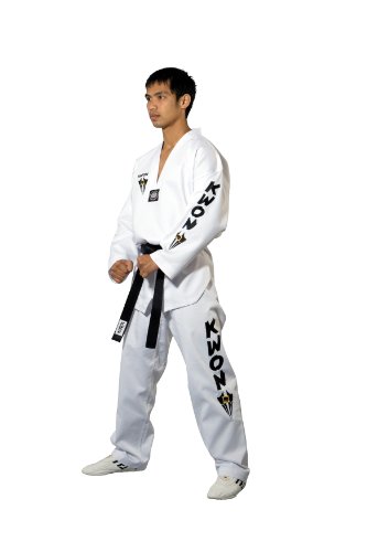 KWON Kampfsportanzug Taekwondo Starfighter Weißes Revers, weiß, 140, 1006140 von Kwon