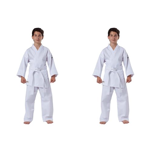 Kwon Unisex Kinder Kampfsportanzug Karate Basic Anzug, Weiß, 120 EU & Unisex Kinder Kampfsportanzug Karate Basic Anzug, Weiß, 110 EU von Kwon