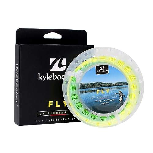 Fly Fishing Line with Welded Loop Floating Weight Forward Fly Lines 100FT (WF3F,Fluo Yellow+Fluo Green) von Kylebooker