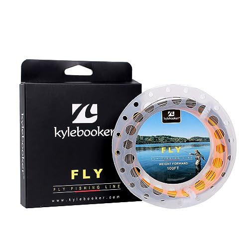 Fly Fishing Line with Welded Loop Floating Weight Forward Fly Lines 100FT (WF4F,Grey+Orange) von Kylebooker