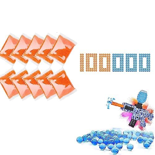 100000 Nachfüllmunition für Gel-Blaster-Pistolen, 7–8 mm Gel-Spritzwasserkugeln, Wasserperlen (Orange) von KyneLit