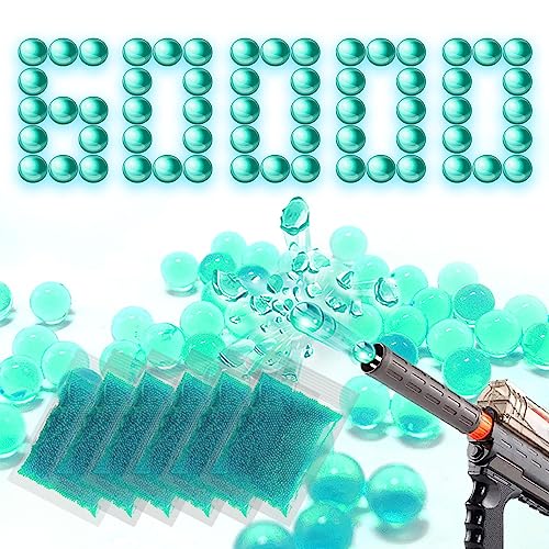 60000 Nachfüllmunition für Gel-Blaster-Pistolen - 7-8 mm Gel-Spritzwasserkugeln (Grün) von KyneLit