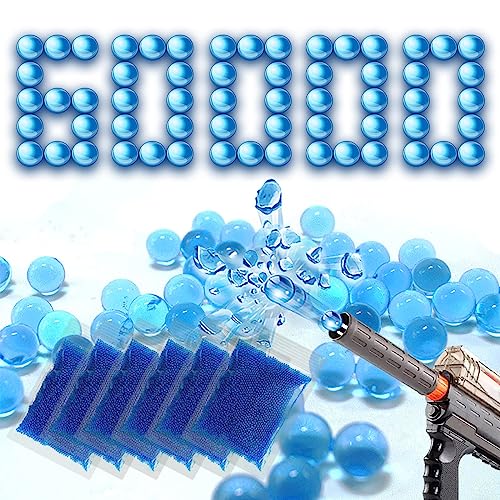 Gel Blaster Munition, 7-8mm Gel Blaster Bullets(6 Packs, 10000 Pieces Per Pack), Compatible with Gel Blaster Gun, Gel Ball Blaster, Electric Gel Ball Gun, Gel Gun Ammo (Blue) von KyneLit