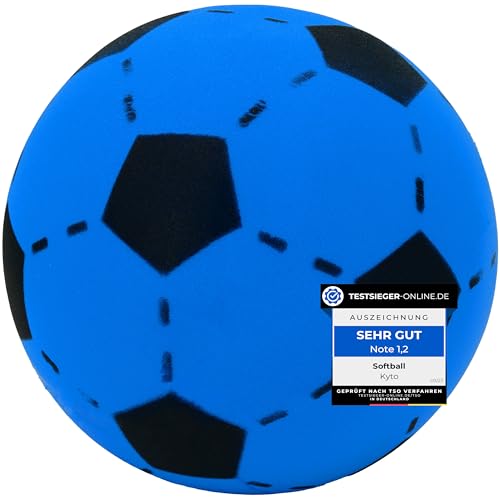 Kyto Softball 20cm Schaumstoff Ball | Fußball für Outdoor und Indoor | geeignet für Kinder ab 36 Monaten (1 Ball, blau) von Kyto