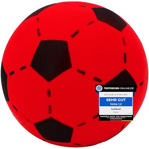 Kyto Softball 20cm Schaumstoff Ball | Fußball für Outdoor und Indoor | geeignet für Kinder ab 36 Monaten (1 Ball, rot) von Kyto
