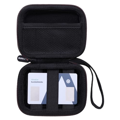LTGEM Hartschalen-Reiseetui für KardiaMobile Card Personal EKG-Monitor – schützende Tragetasche (nur Hülle, schwarz + schwarz) von L LTGEM