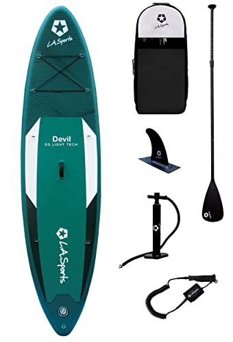 Devil SUP Stand-Up Paddling Board Komplett-Set mit Paddle & Zubehör 330cm Allround & Touring Brett (Starter Set) von L.A. Sports