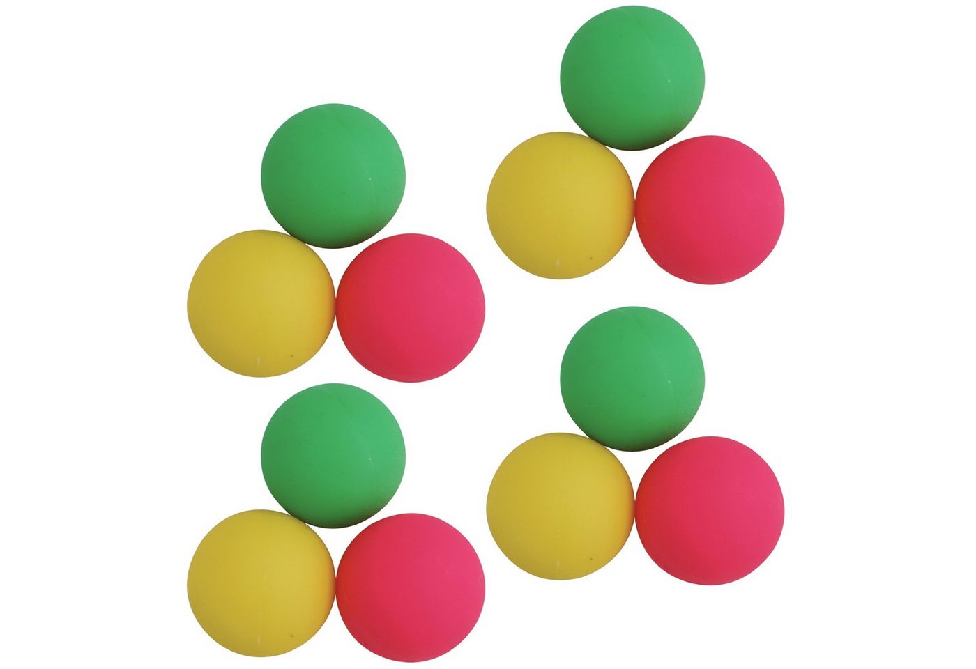 L.A. Sports Beachballschläger 12 er Set Ersatzbälle Beach-Ball aus Hartgummi in drei Farben, (12-tlg., Stück), Beachbälle farblich sortiert in 4 Netztaschen von L.A. Sports