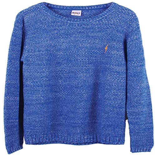L. Bolt Block Knitted Crewneck Sweatshirt, Herren, Blau, M von L.Bolt