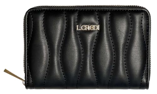 L.CREDI-Damen-Börse-RFID Maren Portemonaie, Geldbeutel Damengeldbörse16x2x11 (schwarz) von L.CREDI