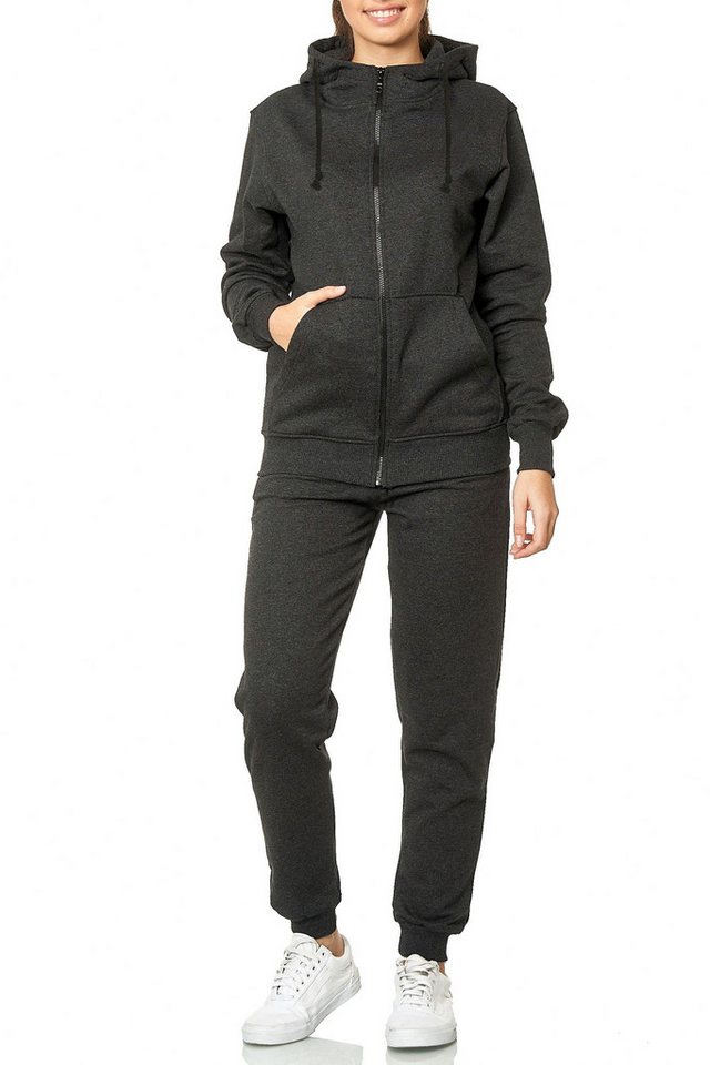 L.gonline Freizeitanzug Damen Jogging-ANZUG X240, Prime (Kapuzenjacke mit Reißverschluss, Hose, 2-tlg), Fitness Freizeit Casual von L.gonline