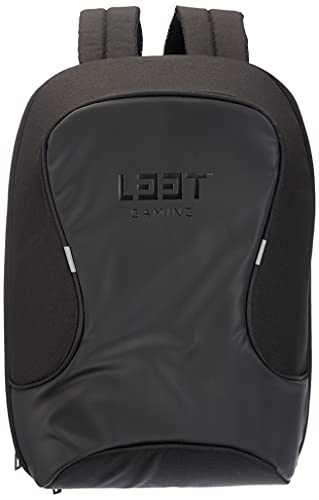 L33T Gaming Großer 15.6 Zoll Laptop Rucksack, wasserdichte Laptoptasche, Backpack inklusive Notebookfach Unisex Tasche Herren Damen jungen & Mädchen, schwarz von L33T Gaming