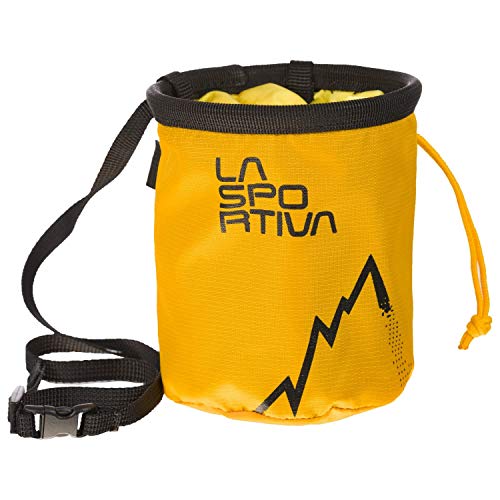 LA SPORTIVA Laspo Kid Chalk Bag Gelb - Kleiner praktischer Magnesiumbeutel, Größe One Size - Farbe Yellow von LA SPORTIVA