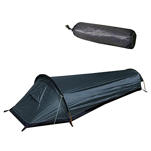 Ultraleichtes Taschenzelt, wasserdichtes Schlafzelt für eine Person, ultraleichtes Biwakzelt zum Wandern, Bodennägel, Außentasche, Zubehörtasche, wasserdichte Schlafsackabdeckung, Camp-Set für das Üb von LAAAZY
