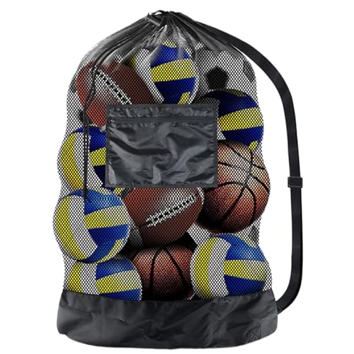 LAANCOO Basketball -Bag Ballbeutel 40x30in Fine Mesh Basketballtasche Starker Ladung Fußballbeutel mit Kennzeichen und Schultergurt tragbarer Ball Aufbewahrung für Schulsportstücken von LAANCOO