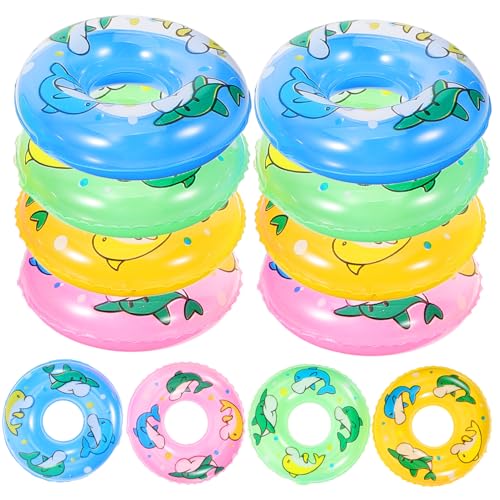 LABRIMP 20 Stück Mini Schwimmringe aus PVC Kleine Aufblasbare Schwimmspielzeuge für Dekorative Mini Haus Deko Multifunktionale Fotorequisite Langlebig und Sicher von LABRIMP