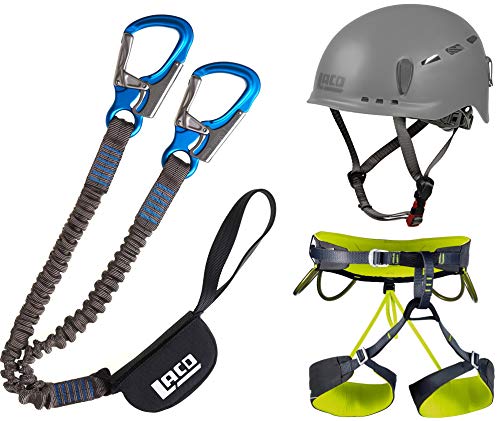 LACD Klettersteigset Pro + Klettergurt Camp Größe XL + Helm Protector 2.0 phantom von LACD