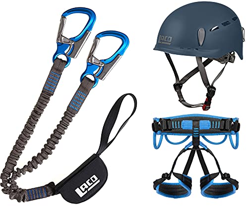 LACD Klettersteigset Pro + Klettergurt Start 2.0 Größe L + Helm Protector 2.0 Midnight Navy von LACD