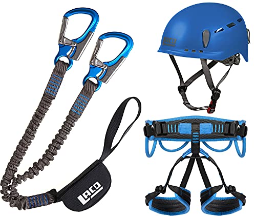 LACD Klettersteigset Pro blue + Klettergurt Start blue Größe M + Helm Protector 2.0 blue von LACD