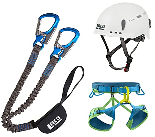 LACD Klettersteigset Pro Evo + Klettergurt Edelrid Jay III + Helm Protector 2.0 White (Gurt Größe M) von LACD