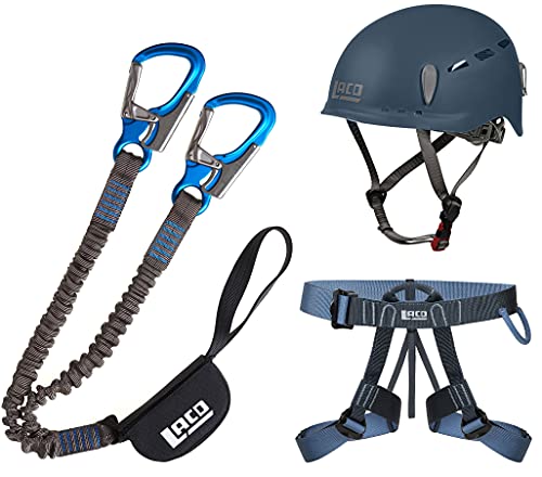 LACD Klettersteigset Pro Evo 2.0 + Klettergurt Easy EXP + Helm Protector 2.0 midnight navy von LACD