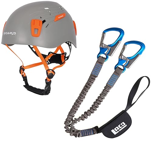 LACD Klettersteigset Pro Evo Blue + Kletter-Helm Camp Titan Grey 54-62cm von LACD