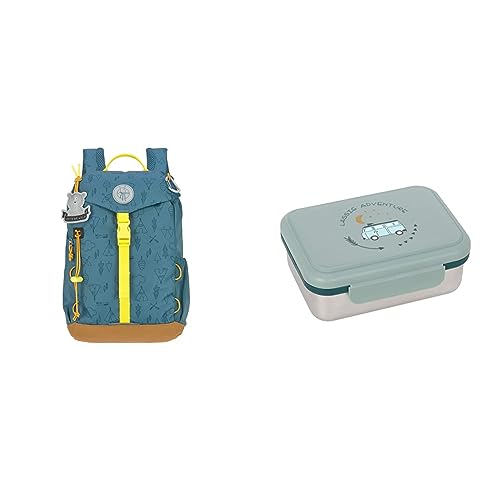 LÄSSIG 1203023400 Kinder Wanderrucksack Kinderrucksack Ausflug & Kinder Brotdose Edelstahl Lunchbox Frühstücksbox nachhaltig Kindergarten Schule/Adventure Bus von LÄSSIG