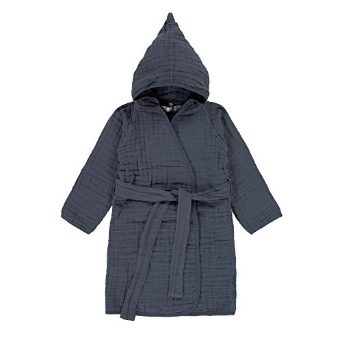 LÄSSIG Kinder Bademantel Baumwolle/Muslin Bathrobe navy 12 - 18 Monate von LÄSSIG