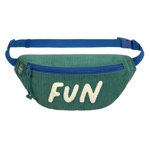 LÄSSIG Kinder Bauchtasche Umhängetasche mit verstellbarem Gurt/Mini Bum Bag Cord Fun Ocean Green von LÄSSIG