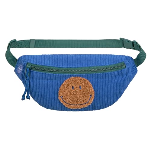 LÄSSIG Kinder Bauchtasche Umhängetasche mit verstellbarem Gurt/Mini Bum Bag Cord Little Smile Blue von LÄSSIG