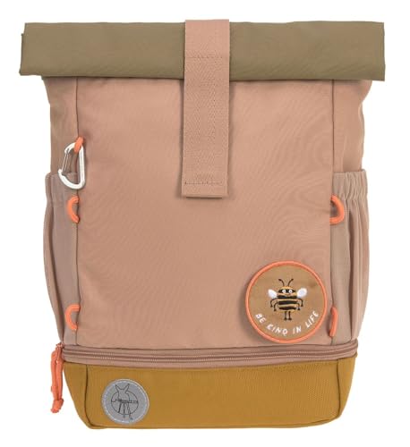 LÄSSIG Kindergartenrucksack Kinderrucksack Rolltop mit Brustgurt wasserabweisend, 11 Liter/Mini Rolltop Backpack Nature Braun von LÄSSIG