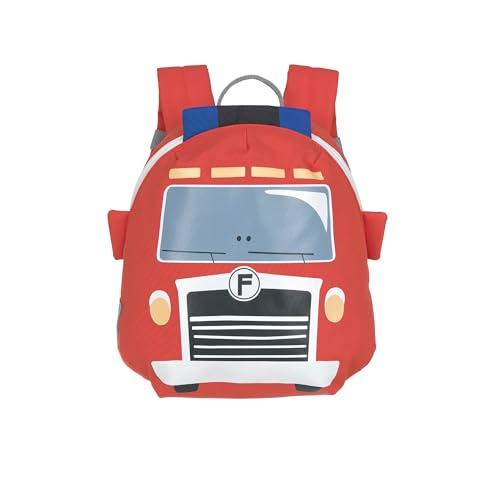 LÄSSIG Kleiner Kinderrucksack für Kita Kindertasche Krippenrucksack mit Brustgurt, 20 x 9.5 x 24 cm, 3,5 L/Tiny Backpack Fire Engine von LÄSSIG