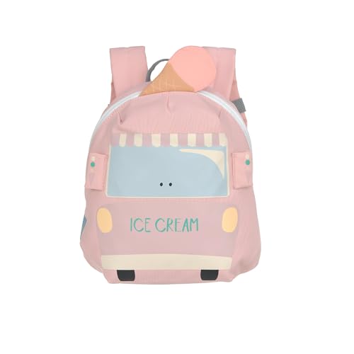 LÄSSIG Kleiner Kinderrucksack für Kita Kindertasche Krippenrucksack mit Brustgurt, 20 x 9.5 x 24 cm, 3,5 L/Tiny Backpack Ice Cart von LÄSSIG