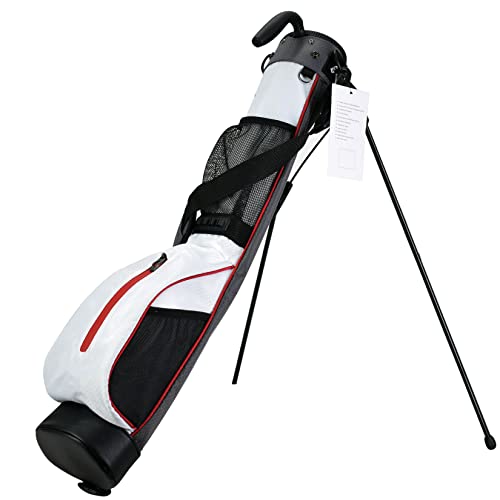 LAISUNTIM Professionelle Golf-Standtasche – leichte Golftasche mit abnehmbarem, gepolstertem Schultergurt – leicht zu tragen und langlebig für Golfplatz und Training (weiß) von LAISUNTIM