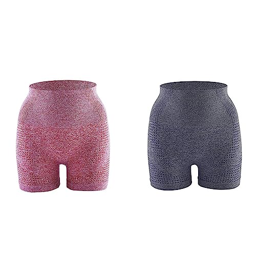 LAKEMON Shapermov Ion Shaping Shorts, Bequeme, atmungsaktive Stoff-Shapewear, Damen-Shorts mit hoher Taille und Bauchkontrolle (2pcs-d,L/XL: 65-90kg) von LAKEMON