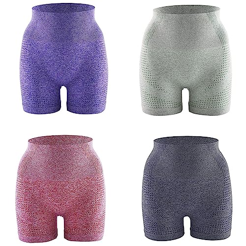 LAKEMON Shapermov Ion Shaping Shorts, Bequeme, atmungsaktive Stoff-Shapewear, Damen-Shorts mit hoher Taille und Bauchkontrolle (4pcs-b,L/XL: 65-90kg) von LAKEMON