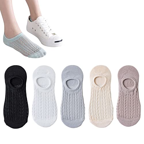 LAKEMON Unsichtbare Luftsocken, Mesh und atmungsaktive unsichtbare Boot-Socken, Unsichtbare atmungsaktive Socken für Frauen (5pairs-a) von LAKEMON