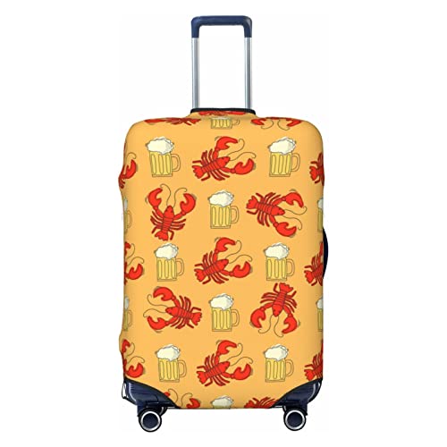 LAMAME Kofferbezug mit Hühnermotiv, elastisch, waschbar, Gepäckabdeckung, Bier- und Krebsmuster, S von LAMAME