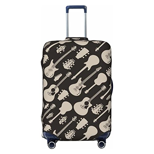 LAMAME Kofferbezug mit Sonnenblumen-Motiv, elastisch, waschbar, Gepäckabdeckung, Gitarrenmuster, M von LAMAME