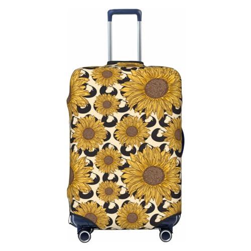 LAMAME Kofferbezug mit Sonnenblumen-Motiv, elastisch, waschbar, Gepäckabdeckung, sonnenblume, M von LAMAME
