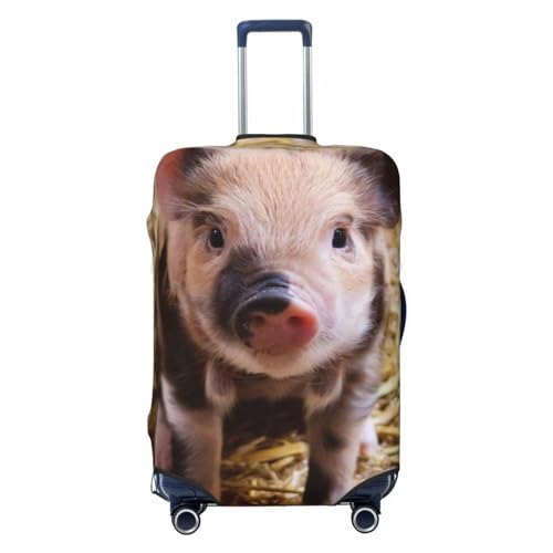 LAMAME Kofferbezug mit niedlichem Schweinchen-Motiv, elastisch, waschbar, Gepäckabdeckung, Süßes Schwein, XL von LAMAME