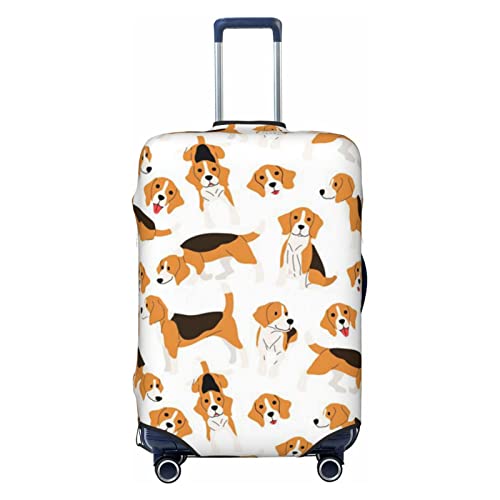 LAMAME Niedliche Giraffe bedruckte Kofferhülle Elastische Schutzhülle Waschbare Gepäckabdeckung, Beagle Dog, M von LAMAME